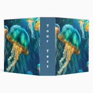 Blue and Green Jellyfish Binder