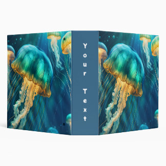 Blue and Green Jellyfish Binder