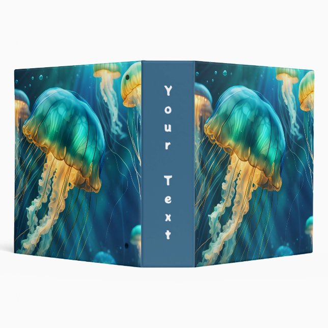 Blue and Green Jellyfish Binder (Background)
