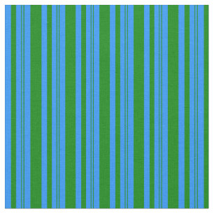 Blue and Green Lines Pattern Fabric