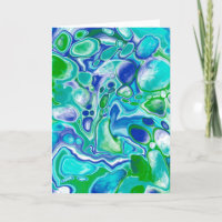 Blue and Green Marble Fluid Art Birthday
