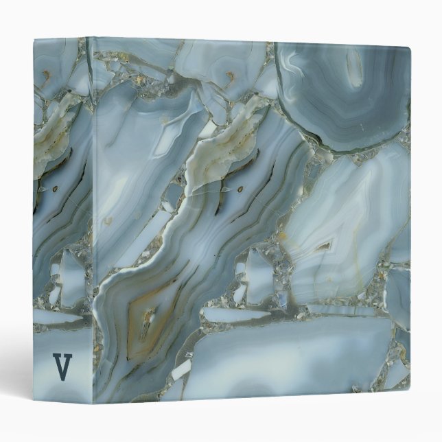 Blue And Green Marble Stone Binder (Front/Spine)