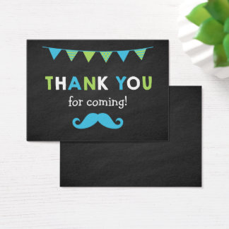 Blue and Green Moustache Chalkboard Party Favour T