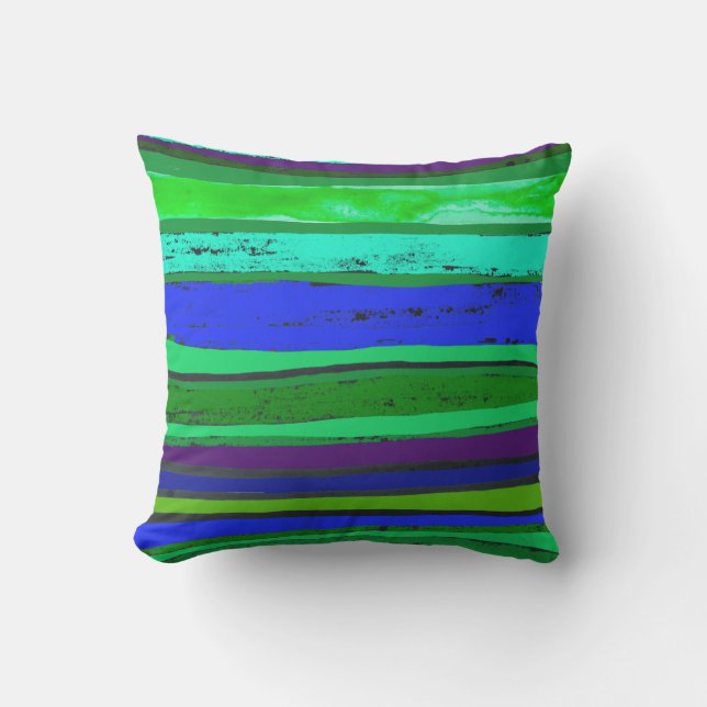 Blue and green outdoor pillow (Front)