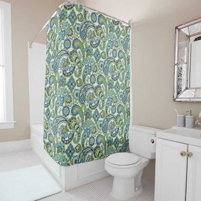 Blue and Green Paisley (In Situ)