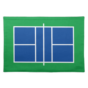 Blue and green pickleball court cloth placemat