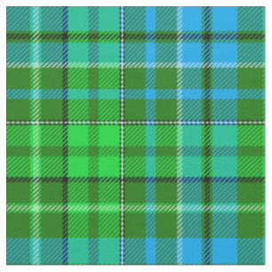 Blue and Green Plaid Tartan Green Fabric