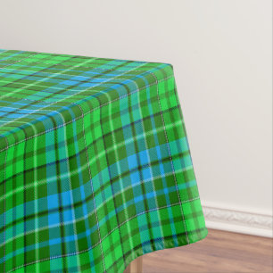 Blue and Green Plaid Tartan Green  Tablecloth