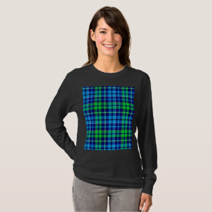 Blue and Green Plaid Tartan Navy Blue  T-Shirt