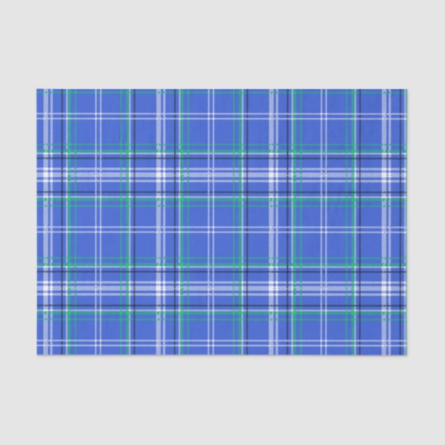 Blue and Green Plaid Tissue Paper (Front)