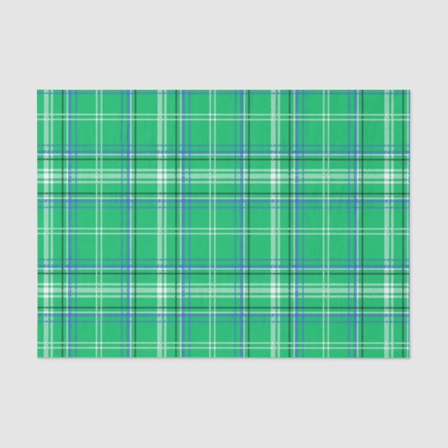 Blue and Green Plaid Tissue Paper (Front)