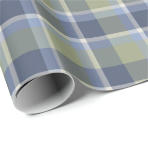 Blue and Green Plaid Wrapping Paper