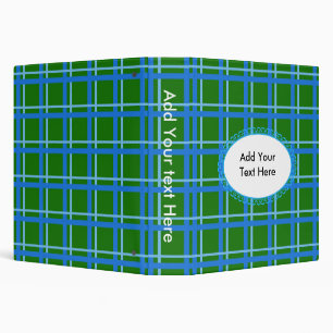 blue and green plaids, add your text binder