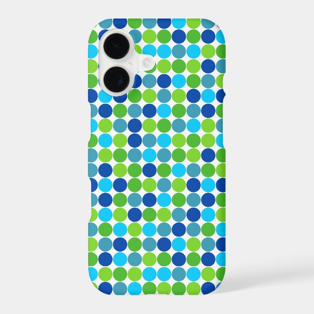 Blue and Green Polka Dot iPhone 7 case (Back)