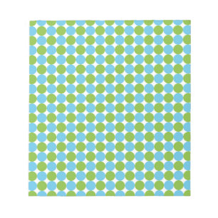 Blue and green polka dots pattern notepad