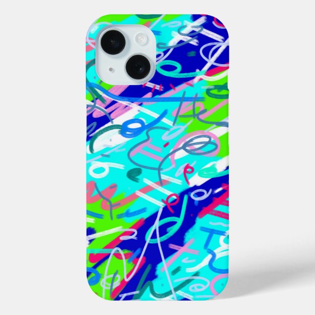 Blue and Green Pop Art  Case-Mate iPhone Case (Back)