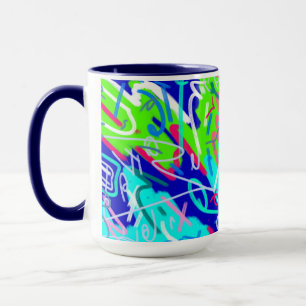 Blue and Green Pop Art  Mug