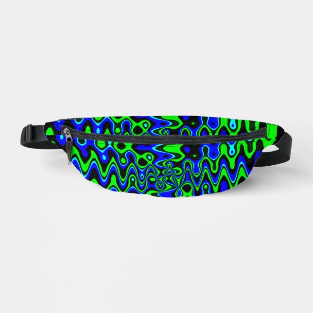 Blue and Green Psychedelic   Fanny Pack (Front)