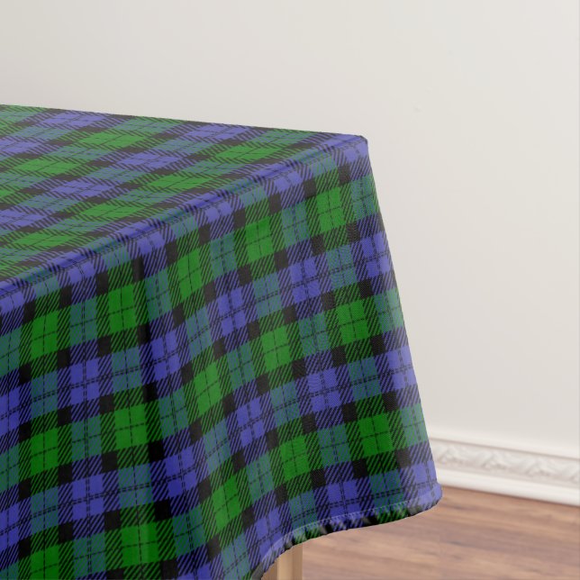 Blue and green Scottish tartan Tablecloth (In Situ)