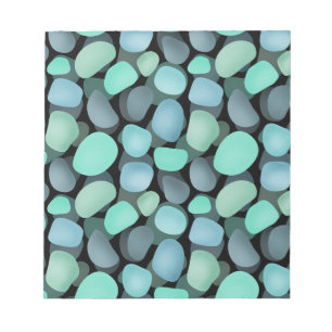 Blue and green sea pebbles notepad
