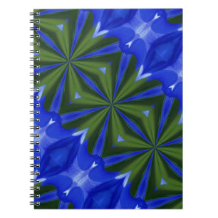 Blue And Green Shapes Abstract Art Notebook