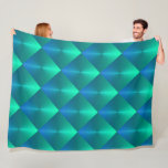 Blue and Green Shimmer Blocks Tie Fleece Blanket<br><div class="desc">Designs by Umua. Printed and shipped by Zazzle or their partners.</div>