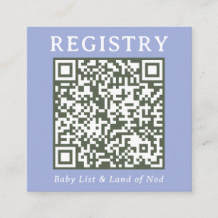 Blue and Green Simple Registry Shoppable QR Code Enclosure Card