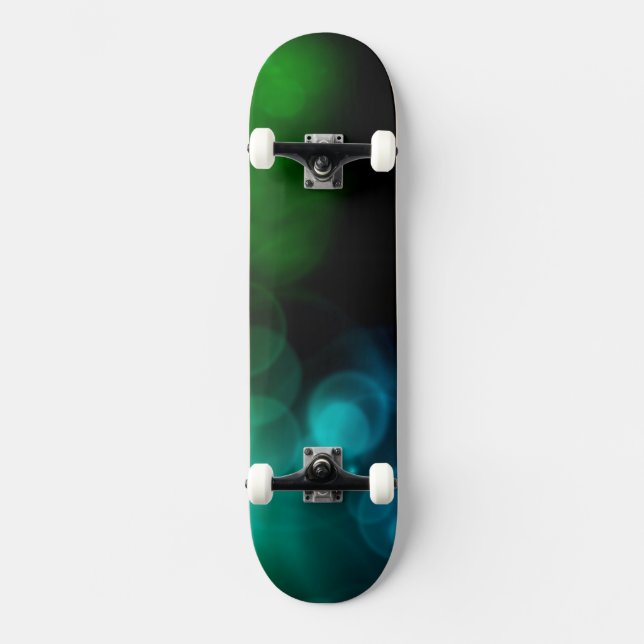 Blue and Green smoky Abstract Skateboard (Front)