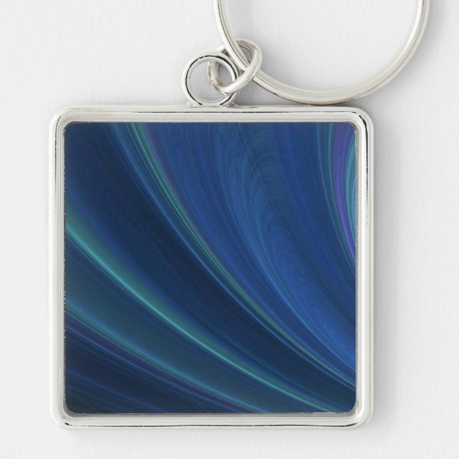 Blue And Green Soft Sand Waves Keychain (Front)