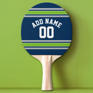 Blue and Green Sports Jersey Custom Name Number Ping Pong Paddle