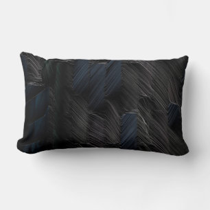 Blue and green sticks on blue plastic container lumbar pillow