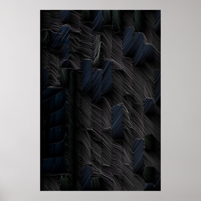 Blue and green sticks on blue plastic container poster (Front)