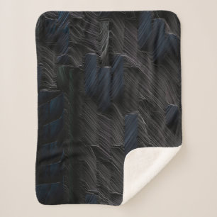 Blue and green sticks on blue plastic container sherpa blanket