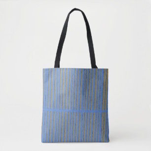  Blue and Green Striped Pattern  Tote Bag