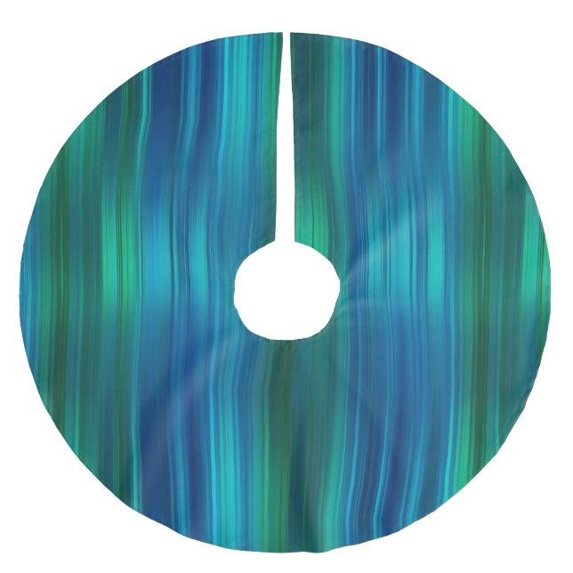 Blue and Green Striped Tree Skirt (Front)