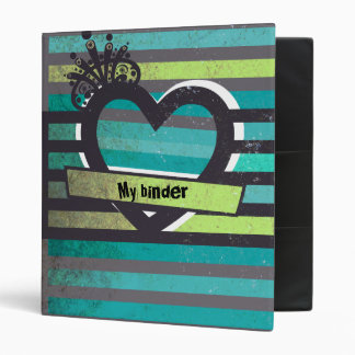 blue and green stripes binder