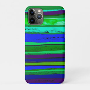 Blue and green stripes iPhone 11 pro case