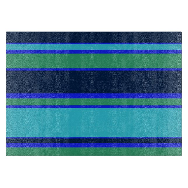 Blue and green stripes cutting board (Front)