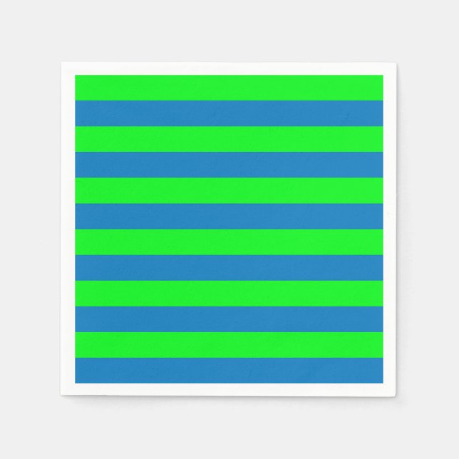 Blue and Green Stripes Design Napkin (Front)