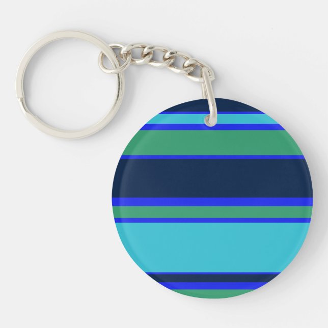 Blue and green stripes keychain (Front)