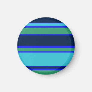 Blue and green stripes magnet