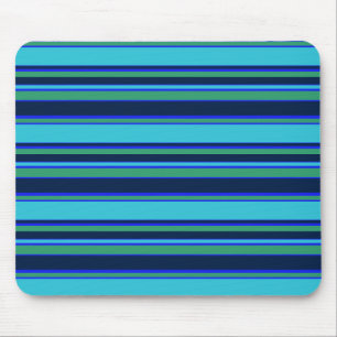 Blue and green stripes mouse pad