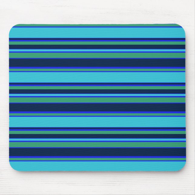 Blue and green stripes mouse pad (Front)
