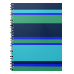 Blue and green stripes notebook