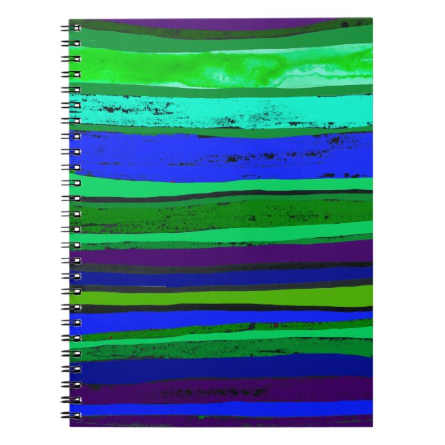 Blue and green stripes notebook (Front)