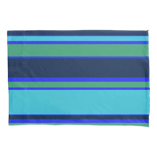 Blue and green stripes pillowcase (Front)