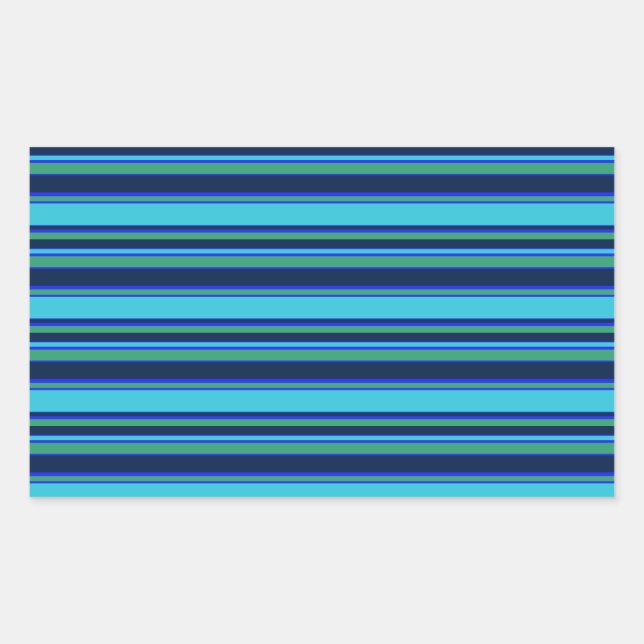 Blue and green stripes sticker (Front)