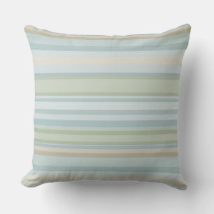 blue and green stripes throw pillow