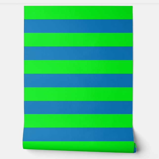 Blue and Green Stripes Wall Decor (Unrolling)