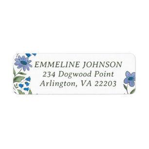 Blue and Green Sweet Country Floral Address